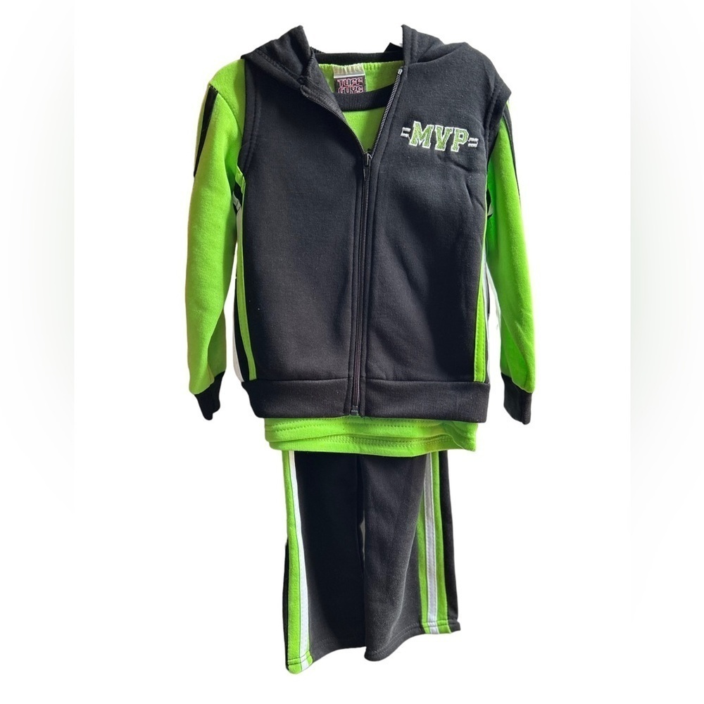 Boys Mvp Tuff Guys Sweat Suit Vest Long Sleeve Long Pants Size 4t Nwt